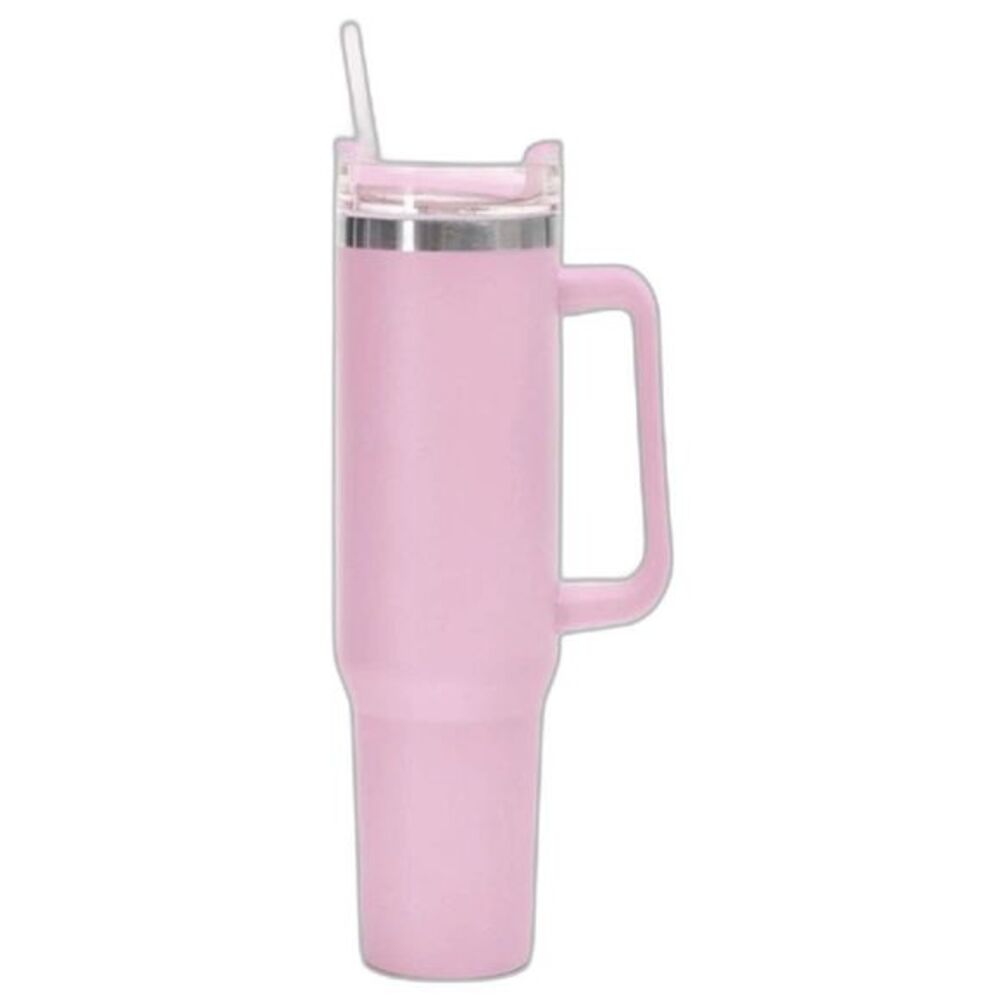 Tumbler Baby Pink Stainless Steel 40 Oz. with Straw and Handle Light Pink Cup